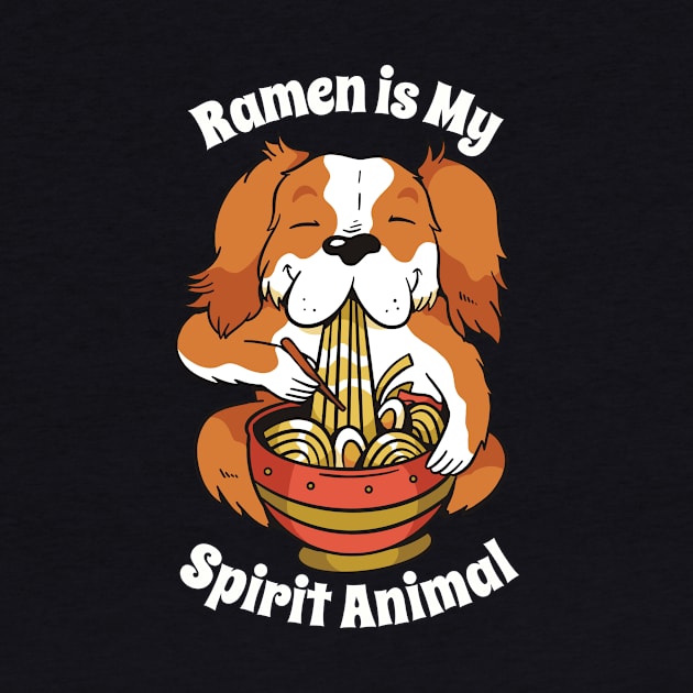 Cute Dog Eating Ramen Design, Great Gift for Ramen Lovers by Silly Pup Creations